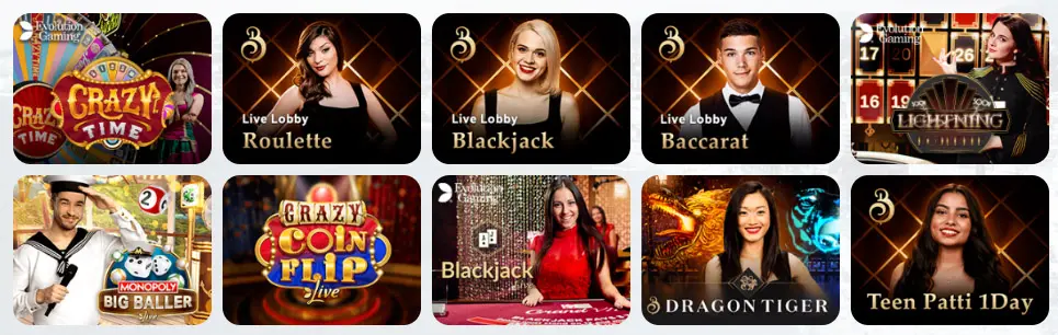 Jeux de casino en direct PURE CASINO