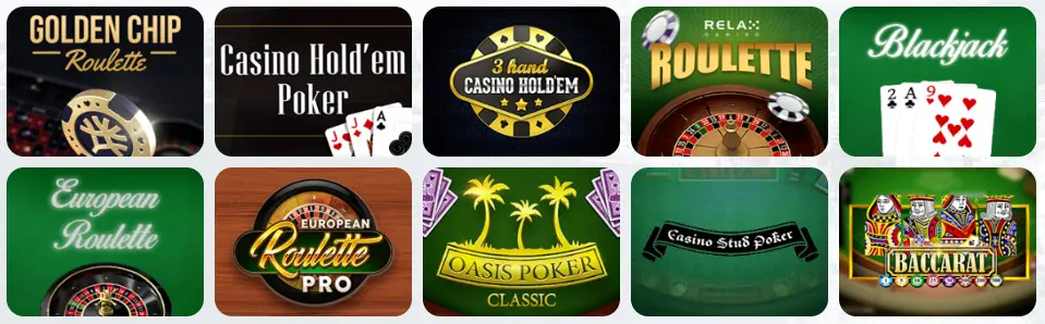 Jeux de table au PURE CASINO