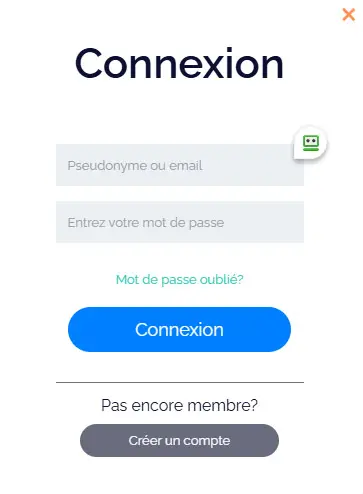 Connexion des membres du PURE CASINO