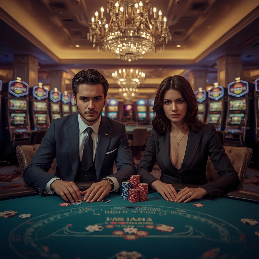 Deux joueurs de poker dans un PURE CASINO